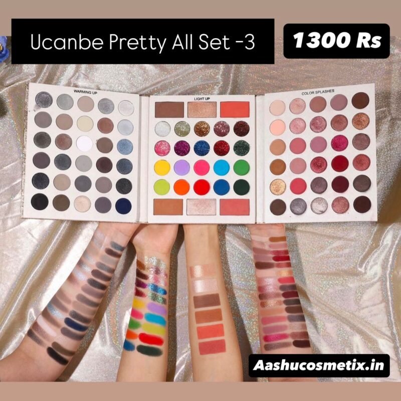 UCANBE, UCANBE Eyeshadow, Pretty All Set Palette, 3-in-1 Makeup, Eyeshadow Palette, Pigmented Eyeshadow, Makeup India