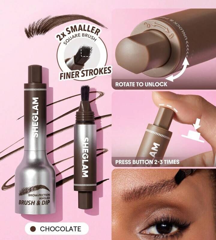 sheglam Brow-Fection Angled Brush & Dip-Chocolate